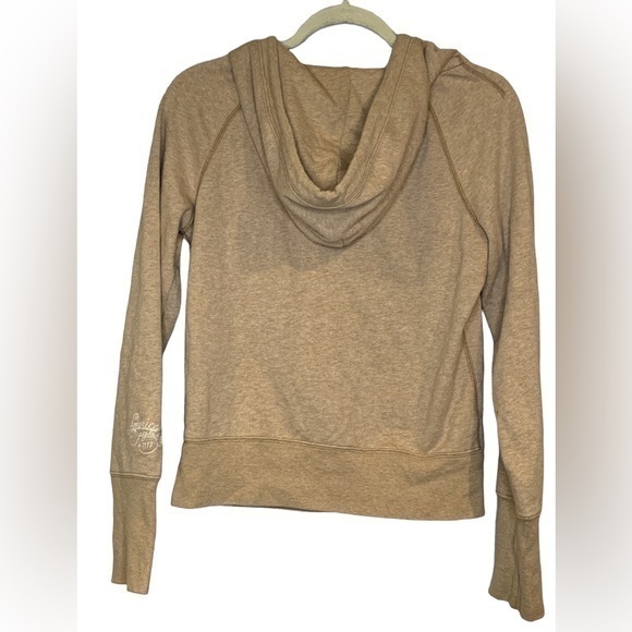 American Eagle V Neck Hoodie Tan Size Medium - Picture 4 of 8